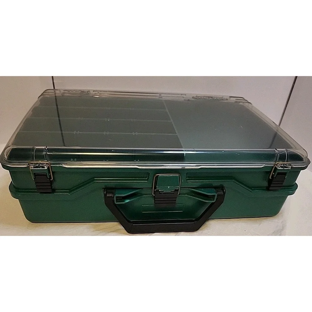 Plano 1155 Green Boatbox Transparent Lid Tackle Box Fishing Multi Compartment